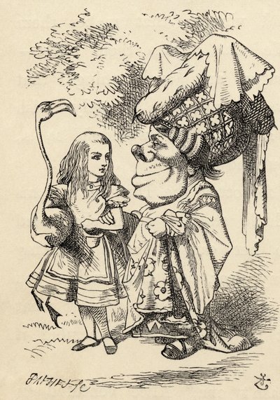 Alice con fenicottero parla con la Duchessa, da 